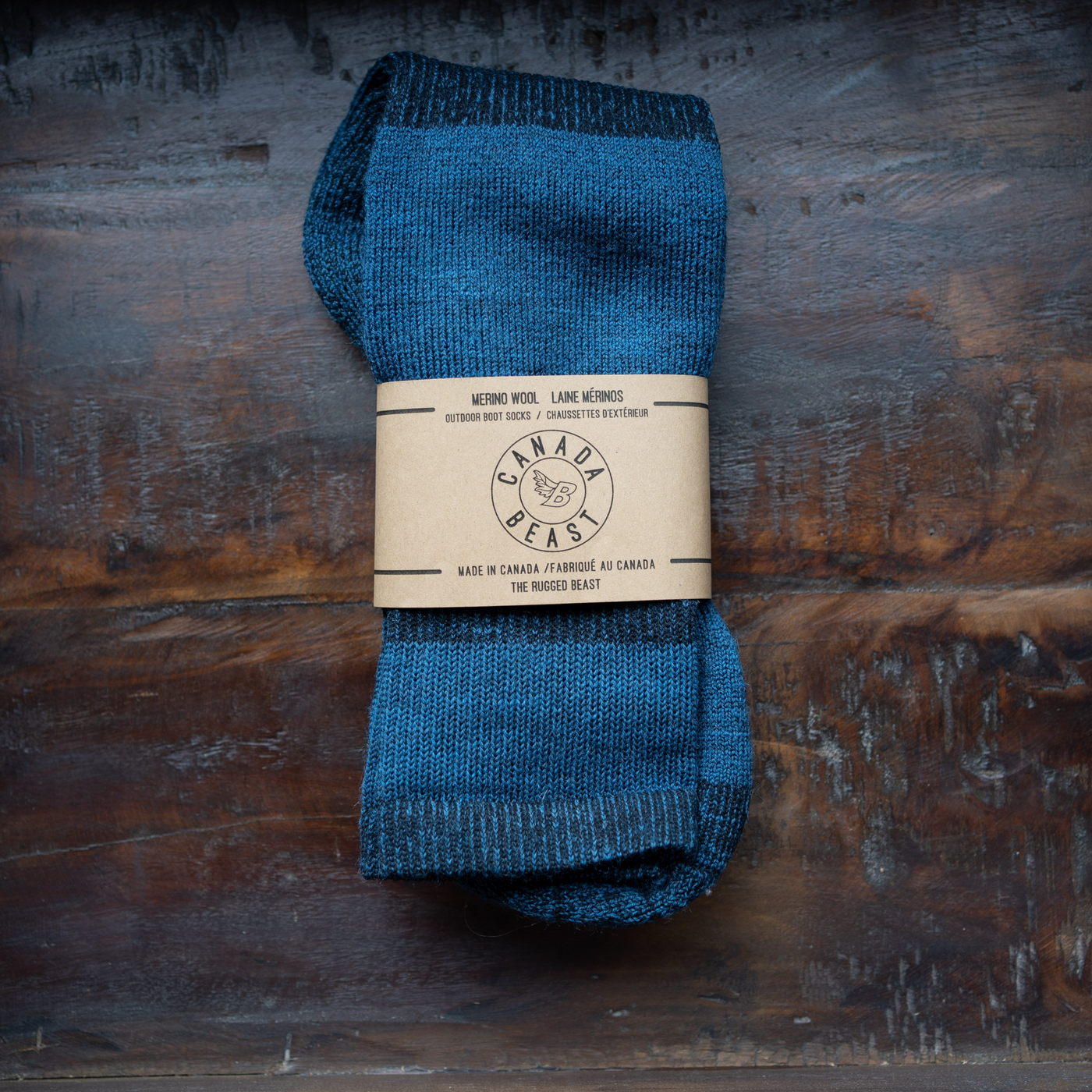 Merino wool socks The Rugged Beast - Canada Beast - Clothing Accessories - made in Canada- bear caps - casquette ours - casquette Canada